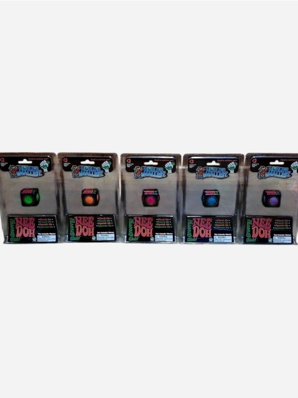 World's Smallest Needoh The Groovy Glob Bundle Of 5 Different Colors NEW